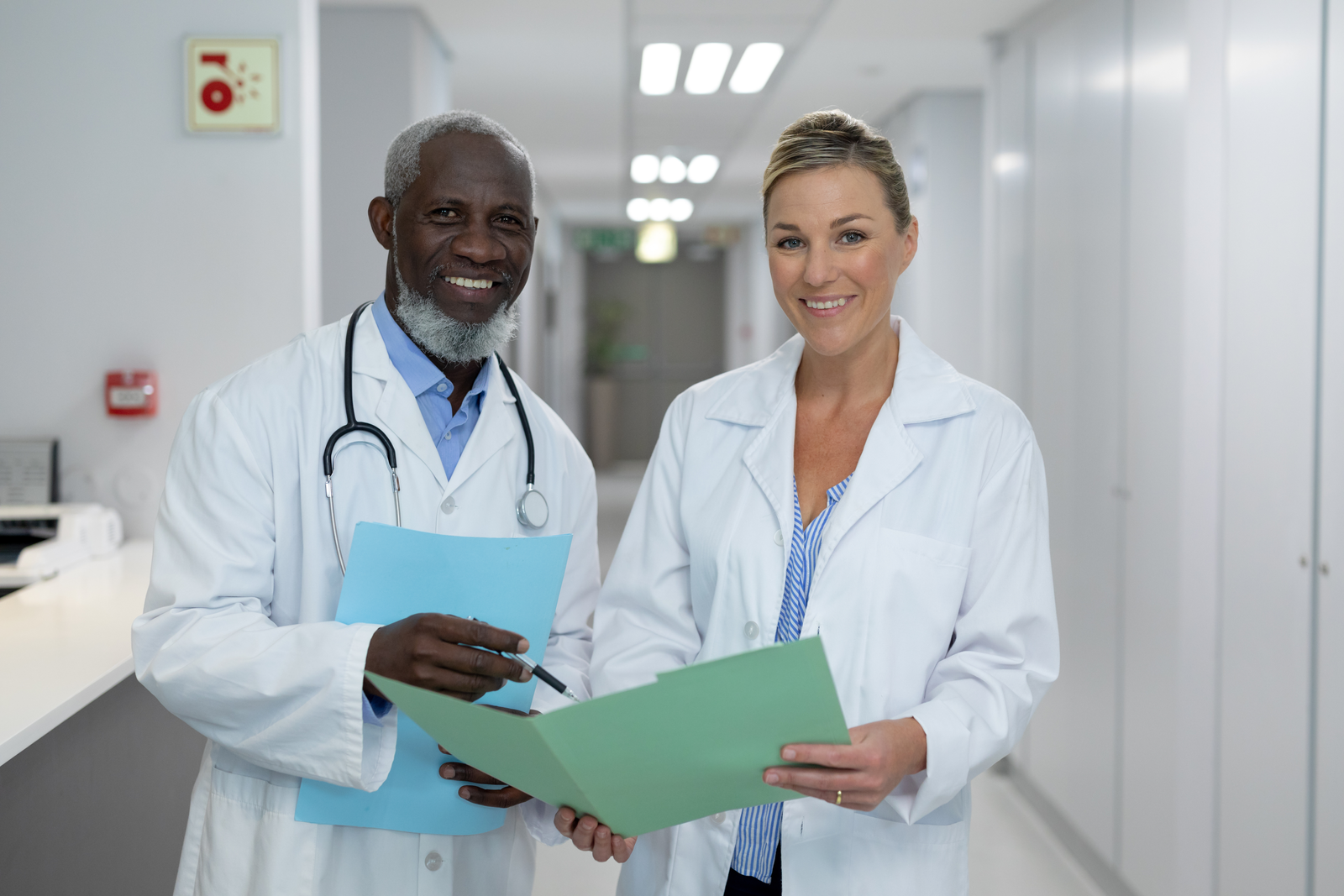 portrait of diverse male and female providers